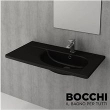 Bocchi Taormina Arch 86 cm Etajerli Mat Siyah Lavabo