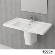 Bocchi Taormina Pro 85 cm Etajerli Parlak Beyaz Lavabo