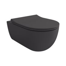 Bocchi V-Tondo Rimless Mat Antrasit Gizli Taharet Girişli Asma Klozet