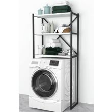 Bofigo 3 Raflı Beyaz Banyo Çamaşır Makinası Üstü Düzenleyici Metal Raf
