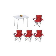 Bofigo BFGBM+4R 4+1 Kırmızı 60X80 cm Masa Sandalye Kamp Seti