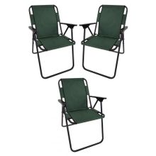 Bofigo Katlanır Çam Desenli 60x80 cm Masa + Katlanır Yeşil 3 Adet Sandalye Kamp Seti