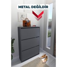 Bofigo Melek Antrasit 3 Bölmeli Ayakkabılık