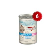 BonaCibo Ezme Sardalya ve Ton Balıklı Yaş 6x400 gr Kedi Maması