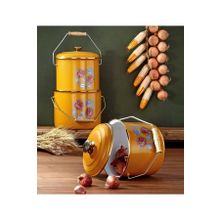 Bonera 20-22-24 cm 3'lü Hardal Sarısı Emaye Bakraç Set