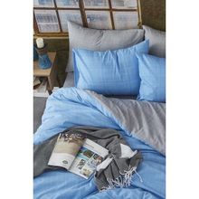 Bonjardin Home Tek Kişilik Çift Taraflı 160x220 cm Mavi Gri Nevresim Takımı