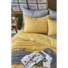 Bonjardin Home Tek Kişilik Çift Taraflı 160x220 cm Sarı Gri Nevresim Takımı