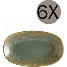 Bonna Sage Snell Gourmet 24x14 cm 6'lı Oval Kayık Tabak
