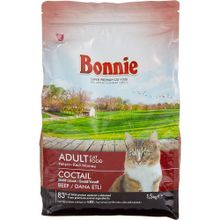 Bonnie 1.5 kg Sığır Etli Yetişkin Renkli Taneli Kedi Maması