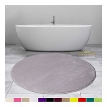 Bonny Home 100x100 CM Elite Gri Yuvarlak Peluş Kaymaz Taban Pufidik Banyo Halısı