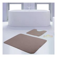 Bonny Home 2'li Düz Vizon Unicolor Kaymaz Klozet ve Banyo Halısı