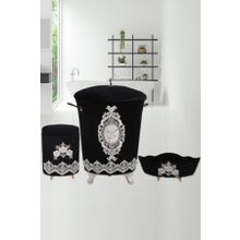 Bonny Home Lisa Kirli Siyah Çamaşır Sepeti Seti