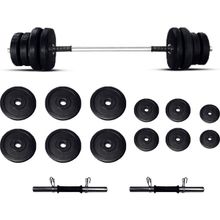 Borçin 80 kg Siyah Halter Seti Dambıl Seti Ağırlık Seti