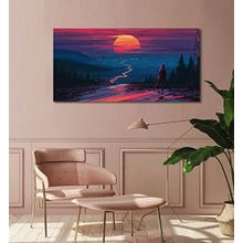 Bordo Sanat BRD-SNT-M-0385 80x40 cm Günbatımı Dekoratif Duvar Kanvas Tablo