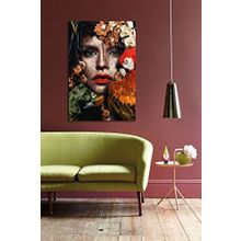 Bordo Sanat BRD-SNT-M-0649 60x90 cm Kadın Portre Dekoratif Duvar Kanvas Tablo