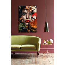 Bordo Sanat BRD-SNT-M-0651 80x120 cm Kadın Portre Dekoratif Duvar Kanvas Tablo