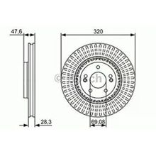 Bosch 0986479A21 0 Ceed 12 Optima 12 İx35 12 I40 12 320X28x5dlxhvlı 51712D7100 Ön Fren Diski