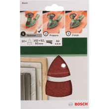 Bosch 102x62/93 mm 60 Kum 11 Delik 10'lu Multi Zımpara Kağıdı
