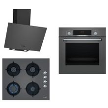 Bosch 256 HBF514BH1T - POP6C9O10O - DWK64PJ70T Gri 3'lü Ankastre Set