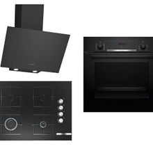 Bosch 270 HBF514BB1T - POP7C6O12O - DWK64PJ60T Siyah 3'lü Ankastre Set