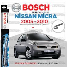 Bosch Aerotwin Nissan Micra 2005-2010 Silecek Takımı