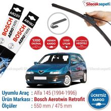 Bosch Aerotwin Retrofit Alfa Romeo 145 1994-1996 Silecek Takımı