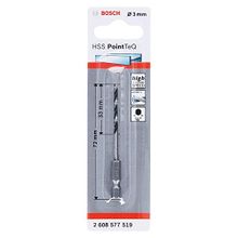 Bosch Altıgen Şaftlı HSS Metal 3, 0 x 72 mm Gri Matkap Ucu