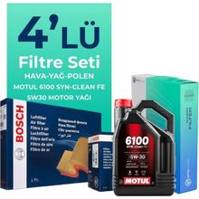 Bosch Audi A6 2.0 Dizel Motul Motor Yağlı 2008-2011 4'lü Filtre Bakım Seti