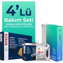 Bosch Audi A6 2.0 Dizel Shell Motor Yağlı 2004-2008 4'lü Filtre Bakım Seti