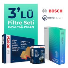 Bosch BMW 3.18 Benzinli 2015-2018 3'lü Filtre Bakım Seti