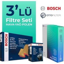 Bosch BMW 3.18 Dizel 2015-2018 3'lü Filtre Bakım Seti