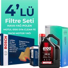 Bosch Citroen C4 1.6 Benzinli Motul Motor Yağlı 2004-2011 4'lü Filtre Bakım Seti