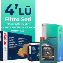 Bosch Citroen C4 Grand Picasso 1.6 Dizel Castrol Motor Yağlı 2008-2013 4'lü Filtre Bakım Seti