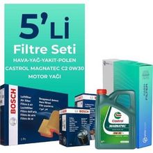 Bosch Citroen Jumpy 2.0 Dizel Castrol Motor Yağlı 2017-2024 5'li Filtre Bakım Seti