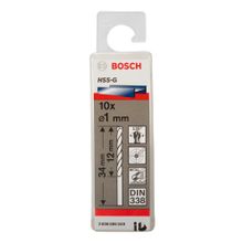 Bosch DIN338 HSS-G 1x12x34 mm 10lu Metal Matkap Ucu