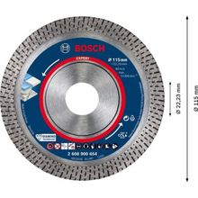 Bosch Expert Hard Ceramic 115x22,23x1.4x10 mm Elmas Kesme Diski