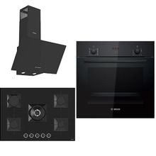 Bosch & Ferre Large Sanremo HBF512BB1T - SS035 - D086 Siyah 3'lü Ankastre Set