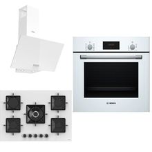 Bosch & Ferre Large Whiteline HBF512BW1T - SS036 - D087 Beyaz 3'lü Ankastre Set