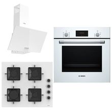 Bosch & Ferre Whiteline HBF512BW1T - SS206 - D087 Beyaz 3'lü Ankastre Set