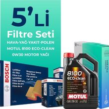 Bosch Fiat Doblo 1.6 Dizel Motul Motor Yağlı 2015-2023 5'li Filtre Bakım Seti