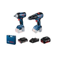 Bosch GDS 18V-400 + GSB 18V-50 Akülü Darbeli Somun Sıkma ve Darbeli Delme Vidalama Seti
