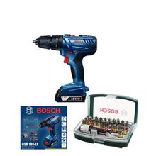 Bosch GSB 180-lI 18v 2ah Darbeli Akülü Vidalama Şarjlı Matkap + 32 Parça Vidalama Ucu Set
