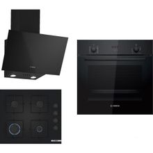Bosch HBF512BB1T - POP6C6P30O - DWK63PJ60T Siyah 3'lü Ankastre Set