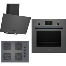 Bosch HBF512BH1T - POP7C9P30O - DWK64PJ70T Gri 3'lü Ankastre Set
