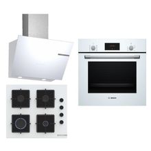 Bosch HBF512BW1T - POP6C2P30O - DWK66PJ20T Beyaz 3'lü Ankastre Set