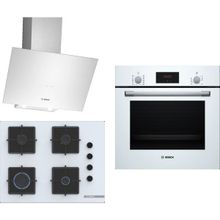 Bosch HBF512BW1T - POP7C2P30O - DWK64PJ20T Beyaz 3'lü Ankastre Set