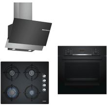 Bosch HBF514BB0T - POP6C6O10O - DWK65AD60R Siyah 3'lü Ankastre Set