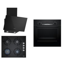 Bosch HBF514BB1T - POP6C6O10O - DWK63PJ60T 61T Siyah 3'lü Ankastre Set