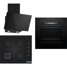 Bosch HBF514BB1T - POP6C6P30O - DWK63PJ60T Siyah 3'lü Ankastre Set