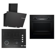 Bosch HBF514BB1T - POP7C6O12O - DWK66PJ60T Siyah 3'lü Ankastre Set